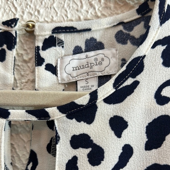 Mud Pie Black and White Leopard Long Sleeve Dress - Picture 2 of 7